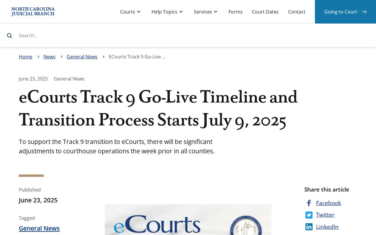 Wilkes County case search Track 9 transition notice