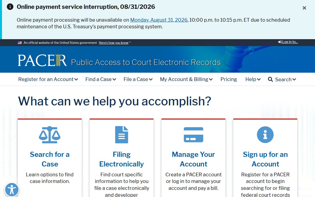 Wilkes County civil docket research image from the official PACER federal docket service