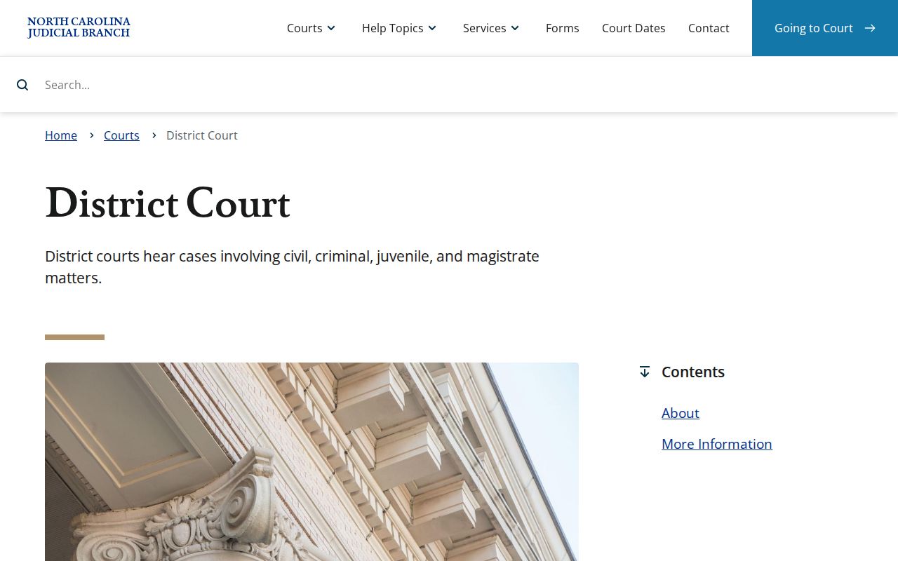 Wilkes County criminal docket research image from the North Carolina District Court jurisdiction page