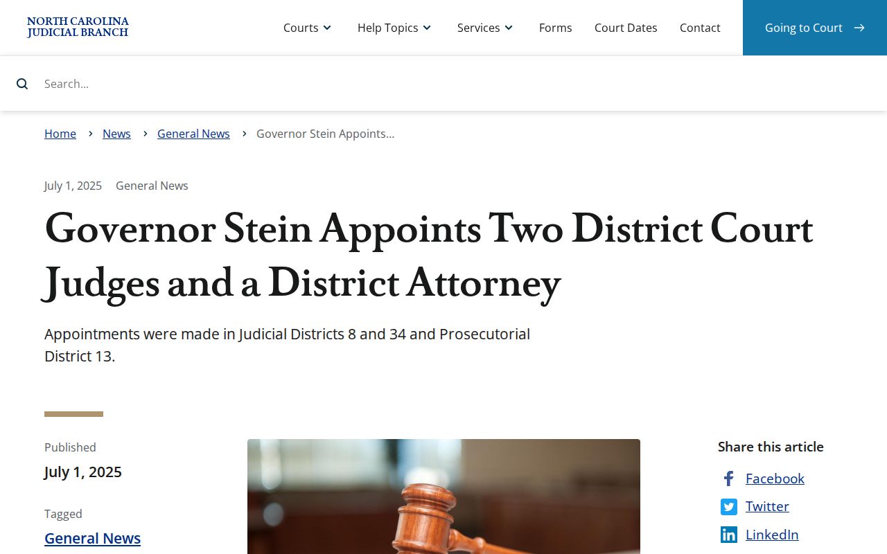 Wilkes County criminal docket research image from the District 34 judicial appointment announcement