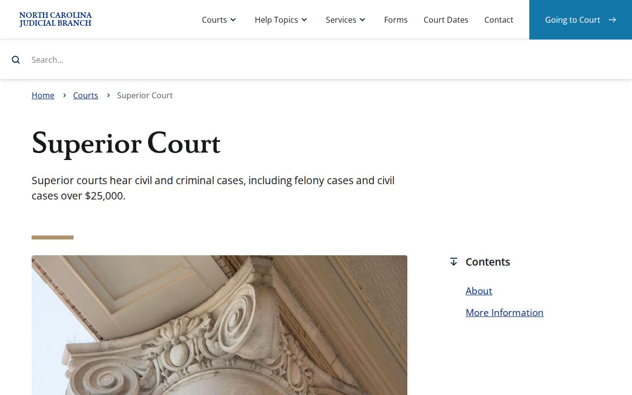 Wilkes County criminal docket research image from the North Carolina Superior Court overview