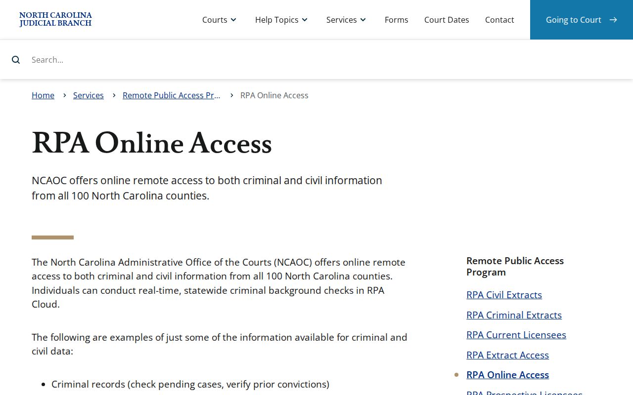 North Wilkesboro court docket remote access terms context